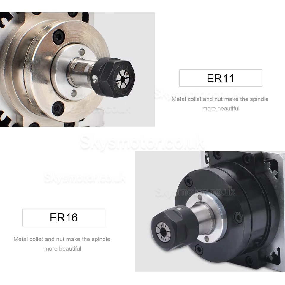 Air Cooled CNC Spindle Motor Huajiang-1.5KW 110V/220V 1.5kW 24000RPM ER11/ER16 Collet 400Hz with Aviation Plug